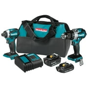 Makita XT296SMR 18V LXT Compact Lithium‑Ion Brushless Cordless 2-Piece Combo Kit with Quick-Shift Mode and Extreme Protection Technology (2.0Ah and 4.0Ah)