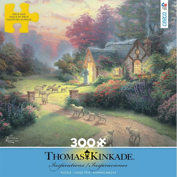 Ceaco Thomas Kinkade Good Shepards Cottage 300 Piece Interlocking Jigsaw Puzzle 