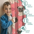 thumbnail image 3 of Blackout Kids Curtains,Pug and Love Heart Childrens Insulated Curtains Set Of 2,Bedroom Essentials,Toddler Room Decor 42x54in(106x137cm), 3 of 4