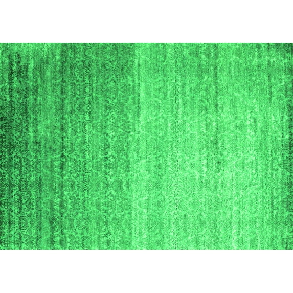Ahgly Company Indoor Rectangle Abstract Green Contemporary Area Rugs, 2' x 4'
