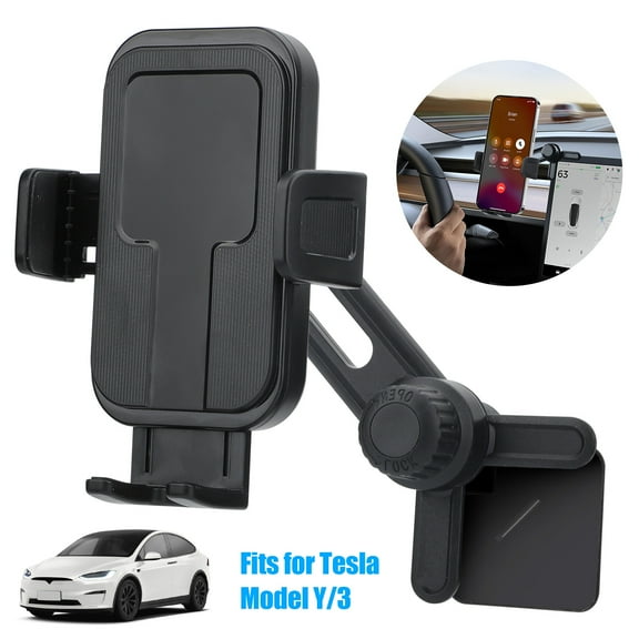 TSV Car Phone Holder Fit for Tesla Model Y/3/Cybertruck Screen, Adjustable Phone Holder Mount Fit for All iPhone & Android Phones