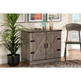thumbnail image 3 of Wayne Modern Contemporary Farmhouse Oak Brown Finished Wood 2-Door Shoe Storage Cabinet, 3 of 12