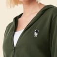 thumbnail image 5 of Dalix Astronaut Embroidered Fleece Cropped Zip Hoodie Cold Fall Winter Womens in Military Green M Medium, 5 of 5
