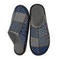 thumbnail image 2 of IAUYY Memory Foam House Slippers Suitable for Both Men and Women. Comfortable, Anti-Slip Plush Flat-Bottomed Slippers The Best Holiday Gift Navy Blue and Beige, 2 of 9