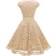 thumbnail image 4 of ICHUANYI Clearance Women Lace Short Sleeves Cocktail Prom Ballgown Vintage Dress(Beige, S) ICHUANYI WER2023081107691, 4 of 5