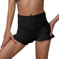 thumbnail image 2 of Girls Athletic Ruffle Shorts High Waisted Yoga Dance Shorts Comfy Workout Gymnastics Shorts for Toddler Kids Active Performance Wear, 2 of 6