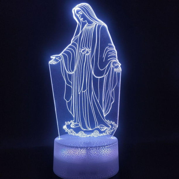 Lámpara de mesa con luz nocturna Christian 3D LED para dormitorio infantil