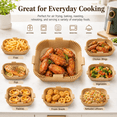 thumbnail image 7 of NIUTA® Air Fryer Liners Disposable, 100 Pcs 6.3 Inch Square Air Fryer Paper Liners with Easy-Lift Tabs, Food Grade Non-Stick Oil-Proof Parchment Paper for Air Fryer Basket, 3-5 QT, Baking & Roasting, 7 of 7