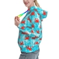 thumbnail image 2 of Honeii Crab Swims In The Ocean Pattern Womens Oversized Hoodies Long Sleeve Sweatshirts Pullover Fall Outfits with Pocket-Small, 2 of 7