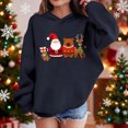 thumbnail image 2 of Lorytime Christmas Hoodies for Boys Unisex Santa Claus Sweatshirt Long Sleeve Pullover Drop Shoulder Cute Tops Blue, 2 of 4