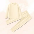 thumbnail image 5 of LEKWK 2-Piece Thermal Underwear Set for Little Girls Mock Neck Long Sleeve Top Leggings Winter Base Layer Warm Fleece Lined Sleepwear Snug Fit, 5 of 7