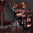 thumbnail image 2 of PC Gaming Chair Ergonomic & Adjustable Office Desk Chair Leather Reclining Computer Chair with Flip Up Arms Headrest for Adult Teen, Grey, 2 of 9
