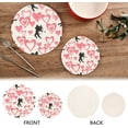 thumbnail image 3 of SKYSONIC 2 pcs Romantic Cupids Pink Hearts Pot Holders Trivets, Heat Resistant Trivets,Valentines Day Cotton Thread Weave Mats for Hot Pads Pans Pot Bowl Teapot, 3 of 7