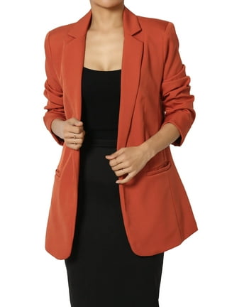 PMUYBHF Womens Casual Pocketed Office Blazers Draped Open Front