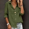 thumbnail image 2 of Aezemi Womens Button down Work Blouses, Faux Cotton Linen Collared Dress Long Sleeve Shirts, Summer Fall Office Business Casual Dressy Tops, S-3XL, 2 of 5