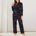 thumbnail image 3 of Kll Sea Turtle Print Women'S Long Sleeve Pajamas With Pants Sleepwear Loungewear 2 Set-Large, 3 of 9