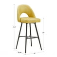thumbnail image 4 of Weston Home Krista 29" Metal Swivel Mid-Back Bar Stools, Set of 2, Yellow, 4 of 11