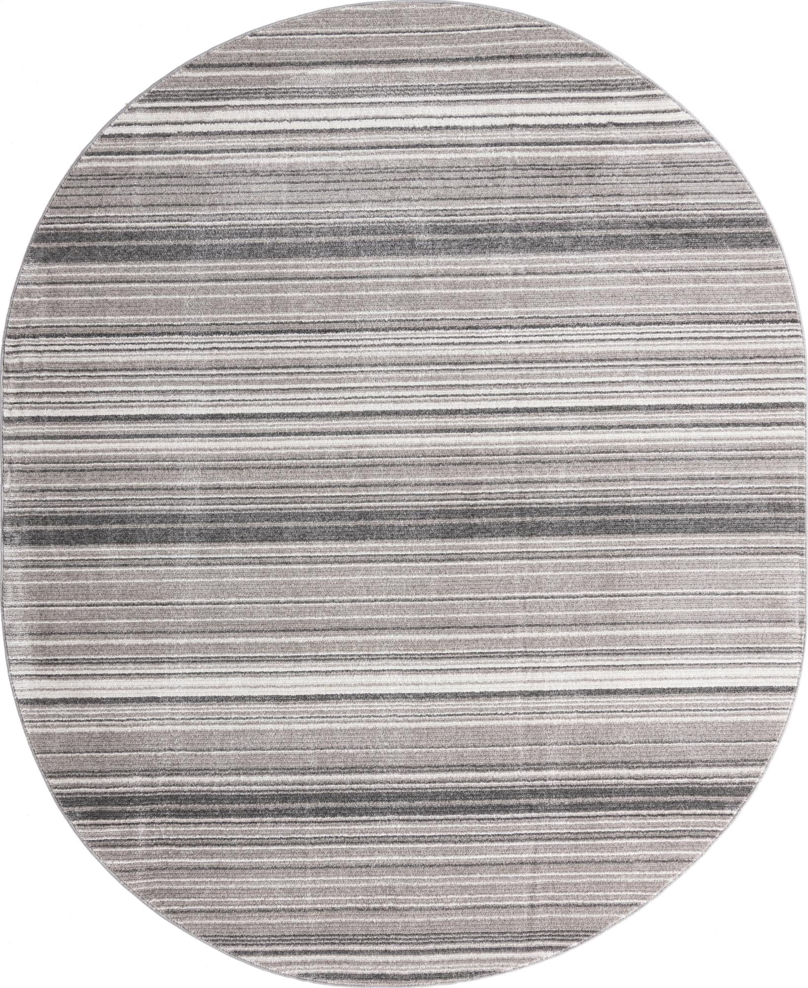 Rugs.com Gemstone Collection Rug – 7' 10 x 9' 8 Oval Gray Medium Rug Perfect For Living Rooms, Large Dining Rooms, Open Floorplans