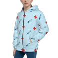 thumbnail image 2 of Pofeuu Syringe And Red Cross Print Teenage Zipper Hoodie Sweatshirts Hooded Casual Jackets With Pocket For Boys Girls-Small, 2 of 6