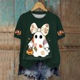 thumbnail image 4 of Leey-World Halloween Tshirts Women Halloween Shirts for Women Cute Graphic Tees Fall Cute Shirt Halloween Party Clothes Short Sleeve Casual Tops Holiday Outfits, 4 of 5