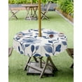 thumbnail image 4 of nqOlkjepod Blue Floral Spring Outdoor Tablecloth with Umbrella Hole & Zipper, Elegant Summer Flower Pastoral Round Table Cover 54 Inch, Dining Waterproof Table Cloth Protector for Patio/Party/Picnic, 4 of 7