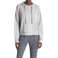 thumbnail image 1 of Max Studio Shine Drawstring Hoodie In Heather Gray Size S, 1 of 1