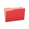 Colored File Folders 1/3-Cut Tabs, Legal Size, Red/Light Red, 100/Box