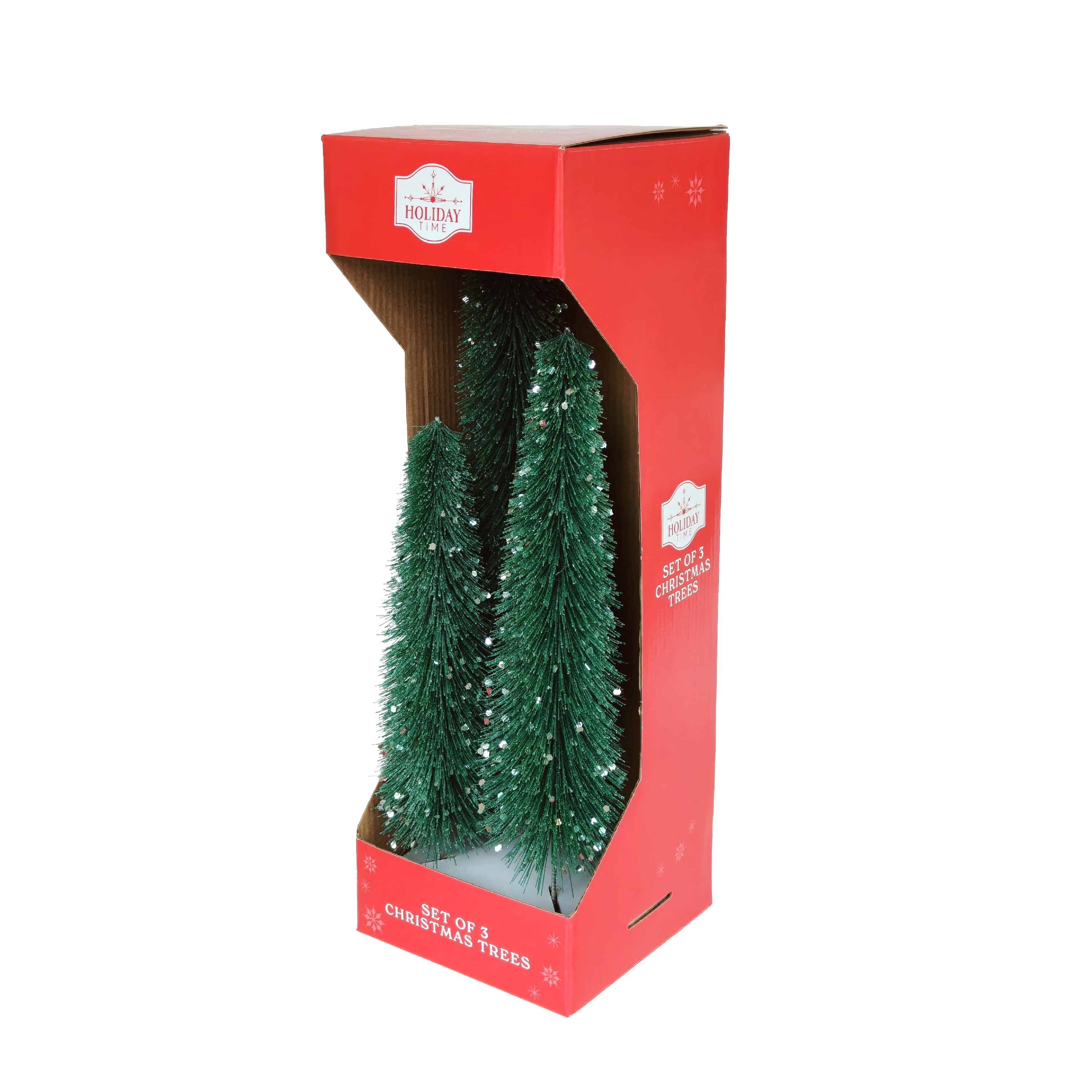 3-Piece Christmas Village Tree Set, Green, by Holiday Time