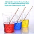 thumbnail image 5 of 100pcs 8oz Graduated Clear Plastic Measuring Cups with 100pcs Wooden Stirring Sticks for Mixing Paint, Pigments, Epoxy Resins, Resins, 5 of 6