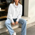 thumbnail image 4 of Turilly Womens Sweater Warm High Collar Long Sleeve Pullover with Button Placket for Autumn Winter Layering, 4 of 6