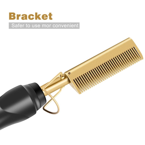 Peine eléctrico para el cabello rizado, peine de cobre, seco y húmedo, de doble uso, para el cabello rizado, para el hogar, rizado, recto, multifuncional, peine con flequillo XianweiShao 9024735109549