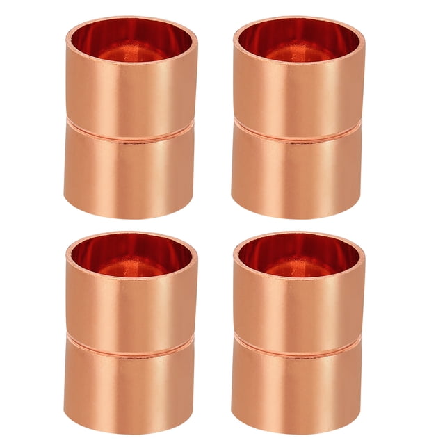 Accesorios de acoplamiento de cobre Uxcell de 7/8 pulgadas ID, 4 piezas de tubo enrollado, accesorio de tubería recta para unión de soldadura para HVAC