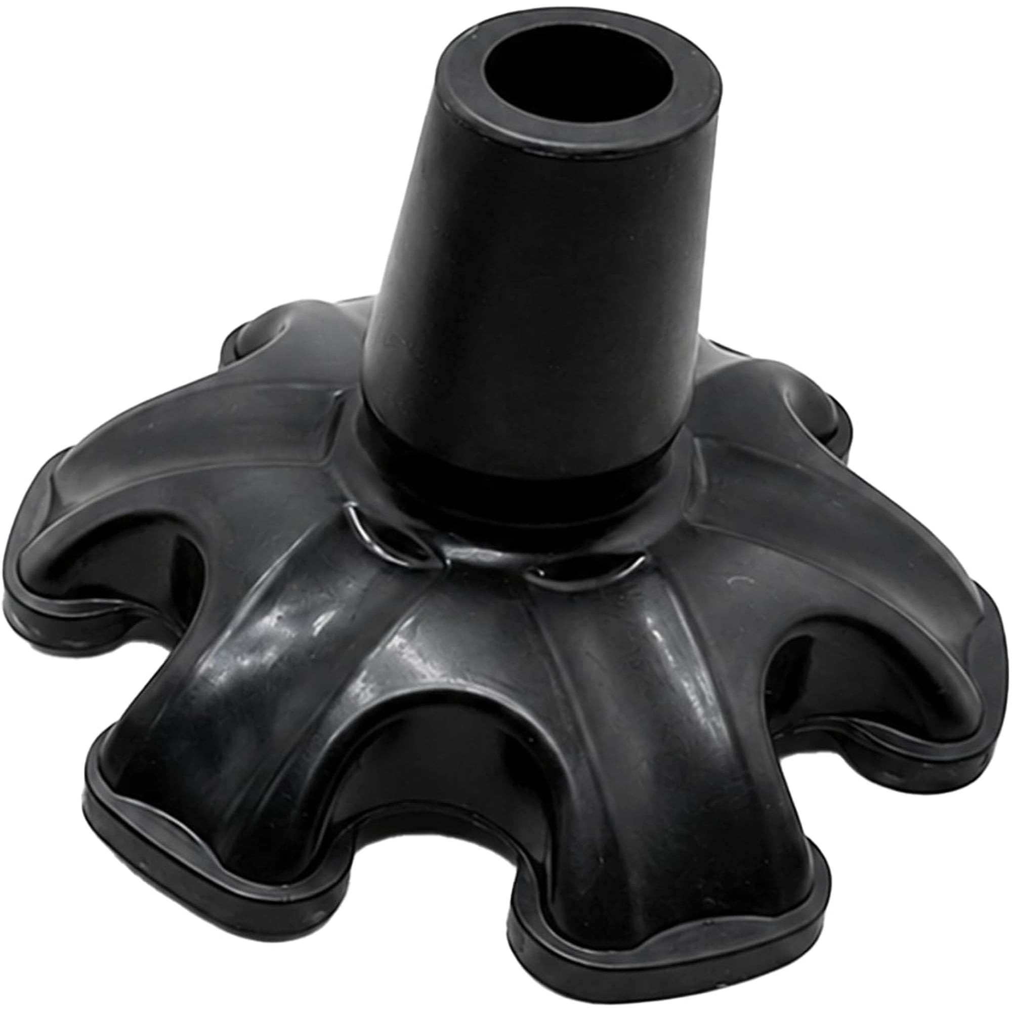 3/4 Inch Cane Tip Replacement, Non-Slip Rubber Base with Reinforced Steel Ring, 6-Prong Walking Cane Tips for 19mm Shafts, Walking Sticks and Crutches