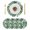 Dark Green Emerald Green White, variant on Green Palm Leaves Round 13 Inch Placemats Set of 4, Summer Tropical Leaf HeatResistant Non Slip Place Mats for Dining Table, Wipeable Braided Kitchen Table Mats for Housewarming