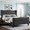 Dark Grey, variant on Gewnee Queen Bed Frame with 52" Tall Headboard Velvet Upholstered Wingback & Rivet Decor Platform Bed Frame,Black