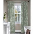 thumbnail image 4 of Dark Green Botanical Sheer Curtains 84 Inch Length 2 Panels Set for Living Room/Bedroom, Pastoral Elegant Spring Floral Kitchen Curtains Grommet Semi-Sheer Curtains Drapes Window Treatments 52"x84"x2, 4 of 7