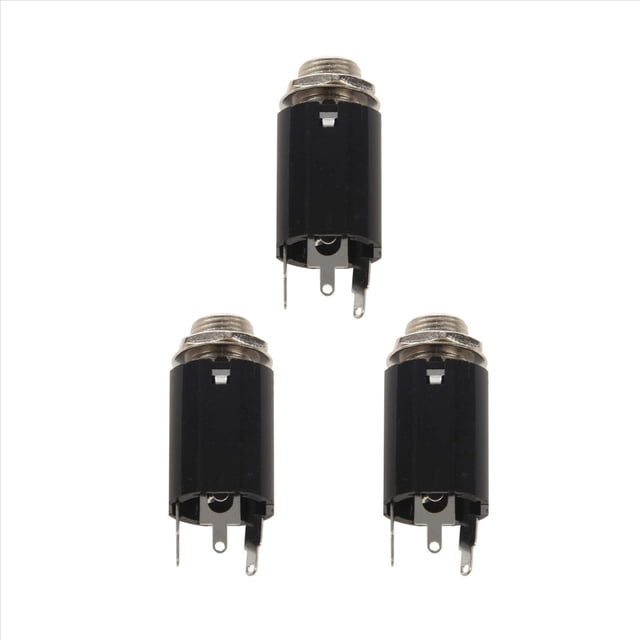 3Pc Black Guitar Endpin Jack 6.35 de Entrada para Cualquier Guitar Eq Pickup Output Piezas Y Accesorios de Guitarra