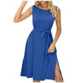thumbnail image 2 of Gspmoly Robes pour Femmes Grande Taille, Robe Débardeur Décontractée Sans Manches de Printemps/été pour Femmes, Robe Unie Ample à Col Rond, Offres de Robes de Soirée pour Femmes, 2 of 8