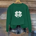 thumbnail image 6 of LEKWK Sweatshirts for Women Fleece Crewneck Long Sleeve St Patricks Day Shirt Graphic Sweatshirts Glitter Three Hearts Shamrock Festival Wear, 6 of 6