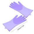 thumbnail image 4 of Yuarrent 1 par de guantes para lavar platos con estropajo, tazones para platos, limpieza de alimentos, limpieza, manoplas resistentes al calor, Mostrada Púrpura Yuarrent HA060614-03, 4 of 6