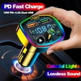 thumbnail image 1 of EIGTHTAIL LED Backlight Bluetooth Transmitter Car MP3 TF/U Disk Player Car Kit Dual Usb Adapter 4.2A+PD Type C Fast Charger, 1 of 6