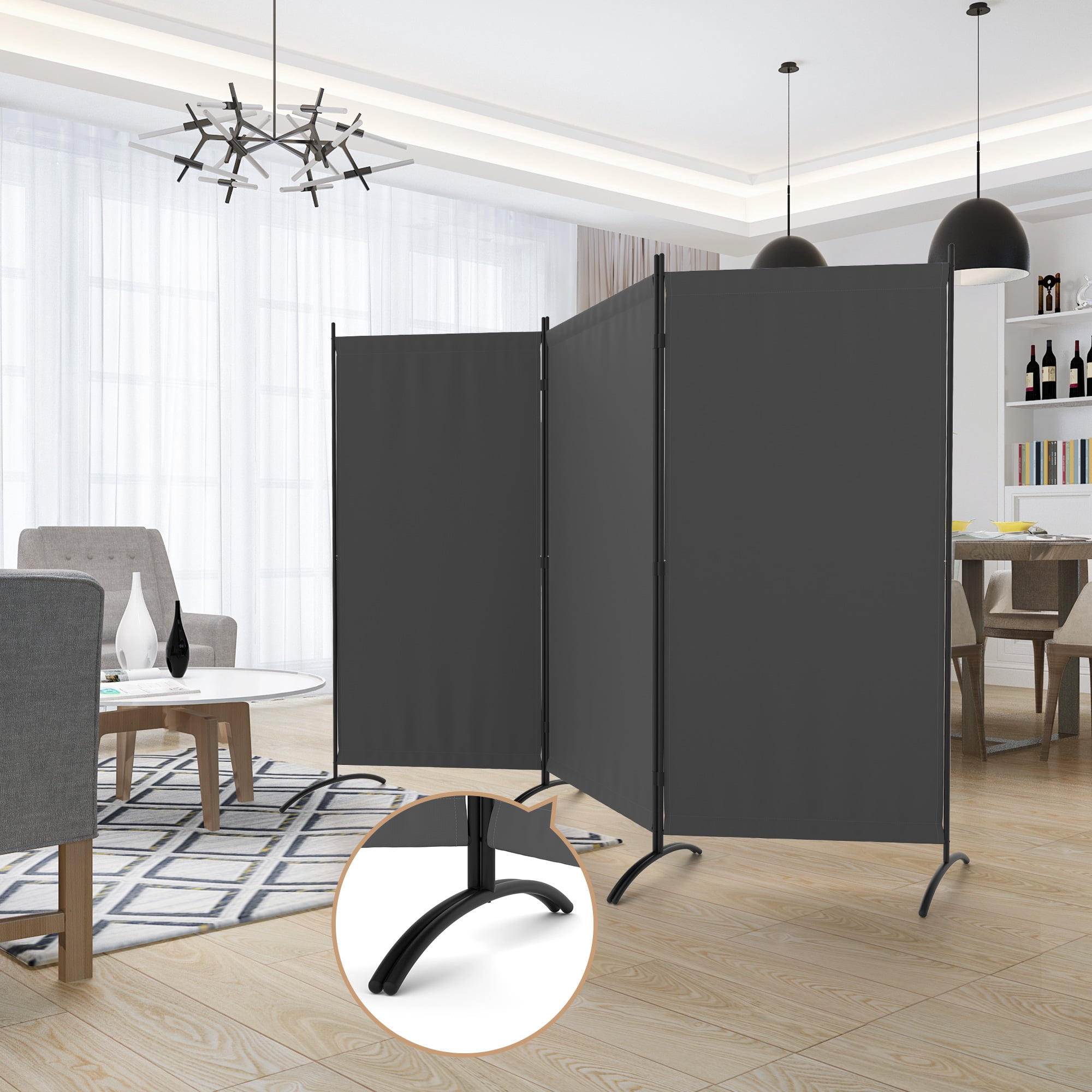 Room Divider 8FT Portable Room Dividers And Folding Privacy Screens, 101'' L Fabric Divider For Room Separation, 3 Panel Partition Room Dividers Freestanding Wall Divider Screen