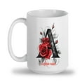 thumbnail image 2 of Initial Letter A Mug for Her, Personalized Floral Ceramic Cup 11oz 15oz for Daily Use, Custom Monogram Gift for Wife, Sister, Friend, Coworker, Mom from Daughter or Son, 2 of 6