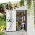 thumbnail image 3 of 4x8 FT Outdoor Storage Shed Side, Metal Garden Shed with Lockable Hinged Door, Lean to Shed with 6 Air Vents, Outside Tool Shed with Sloped Roof, Waterproof Storage Building for Backyard, Patio, 3 of 7