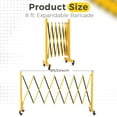 thumbnail image 3 of Accreate Metal Expandable Barricade, 8FT Folding Safety Traffic Driveway Gate, Portable Crowd Control Barriers Fence, 3 of 7