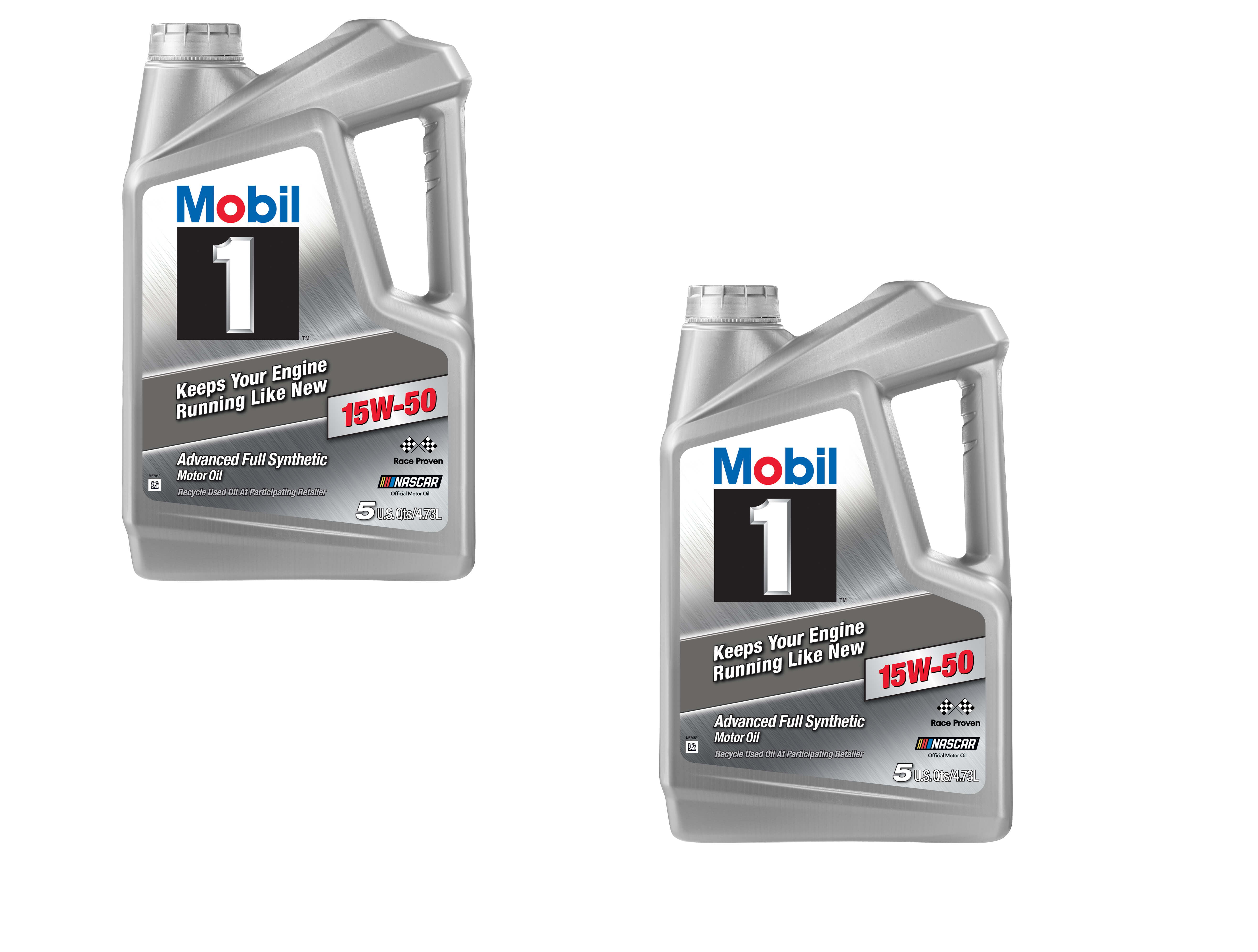 Mobil 1 Advanced Full Synthetic Motor Oil 15W-50, 5 Quart - 2 Pack