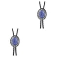thumbnail image 3 of Bolo Tie Minnieouse Oval ondulado turquesa vaquero collar corbatas diseño único Vintage, 3 of 6