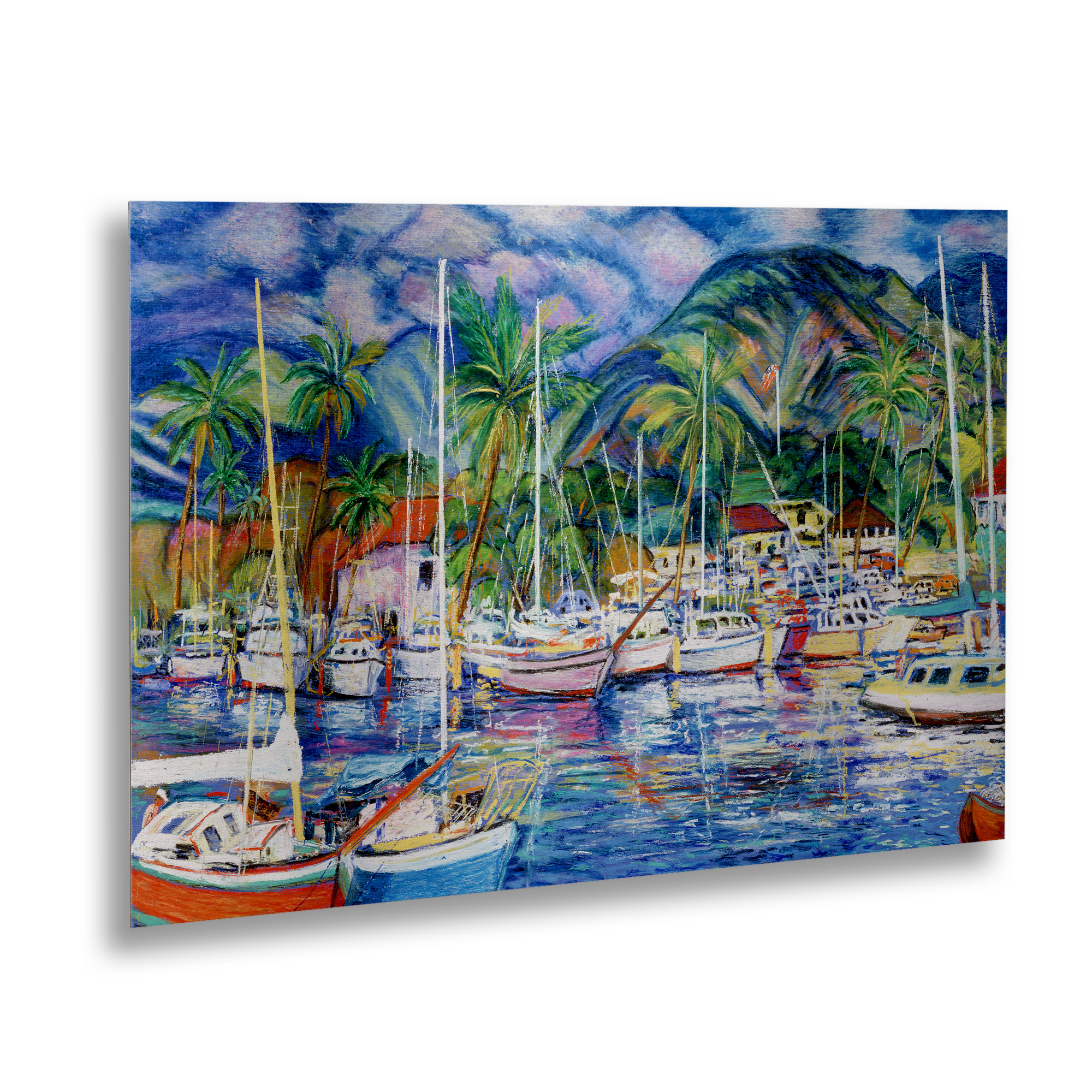 Trademark Fine Art 'Lahaina Marina' Brushed Aluminum Wall Art Art by Masters Fine Art
