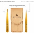 thumbnail image 6 of Beauty Power Precision Tweezers for Women Facial Hair & Men - Professional Tweezers Set with Slant & Point Tips, German Stainless Steel, PU Leather Travel Case, Lightweight & Ultra Precision - Gold, 6 of 10