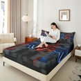 thumbnail image 4 of Castle Fairy Honeycomb Video Game Twin Sheet Sets,Abstract Futuristic Plaid Bedding, 4 of 7